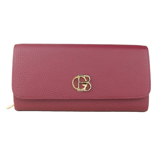 Dark Red Calfskin Women Wallet