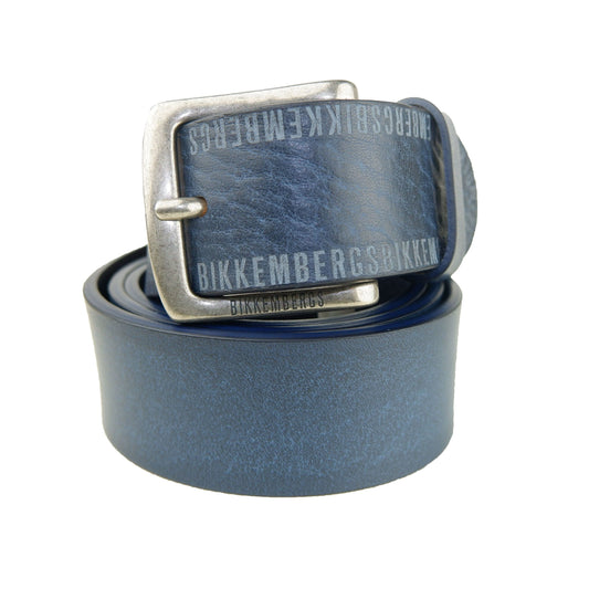 Blue Leather Men Belt