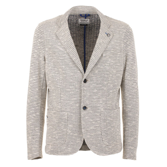 White Cotton Men Blazer