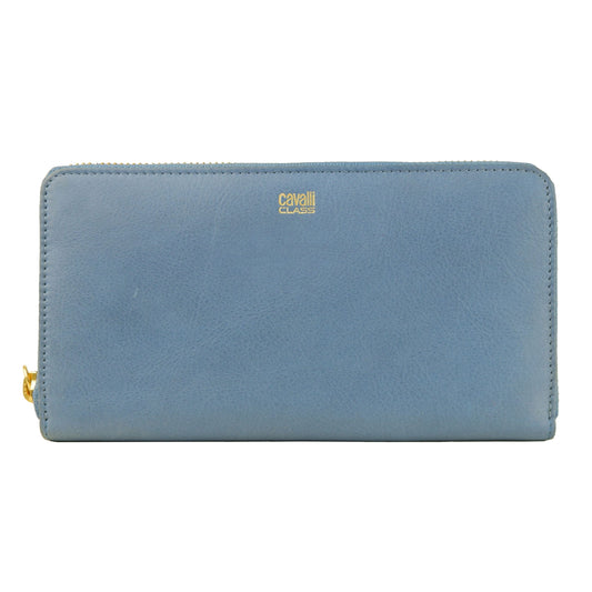 Blue Calfskin Women Wallet