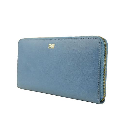 Blue Calfskin Women Wallet
