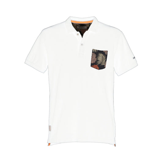 White Cotton Men Polo Shirt