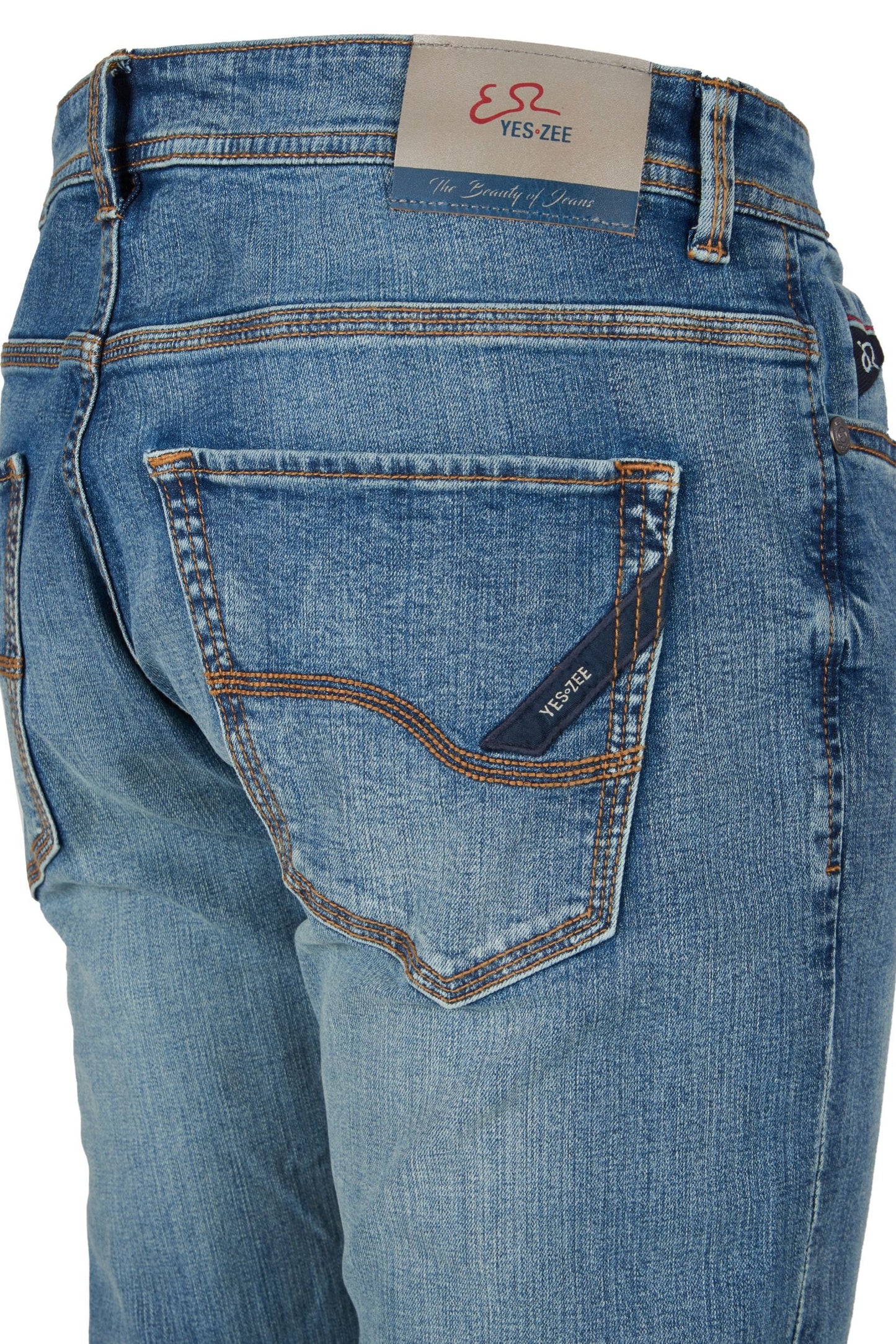 Blue Poliuretano Men Jeans
