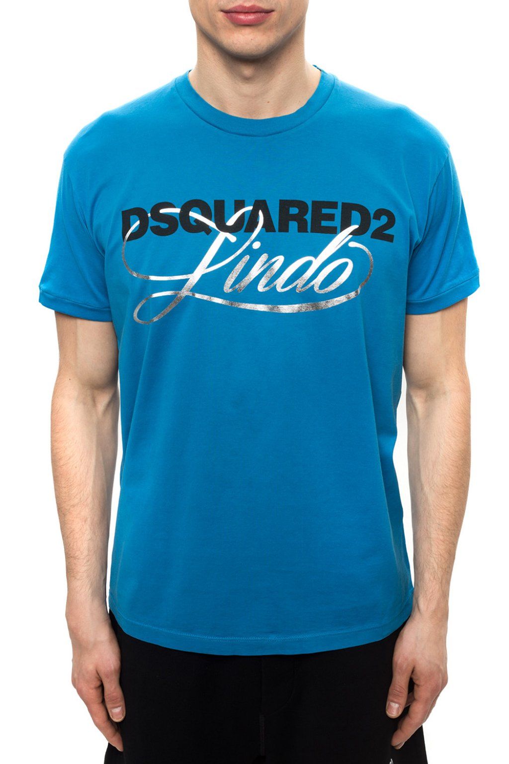 Chic Blue Logo Tee with Silver Accents