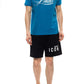 Chic Blue Logo Tee with Silver Accents