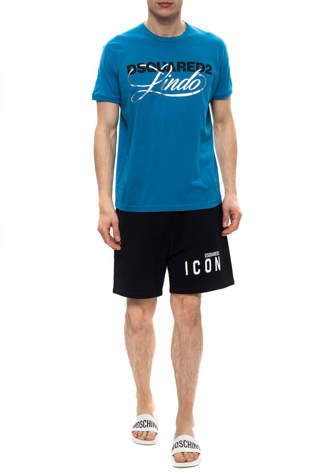 Chic Blue Logo Tee with Silver Accents