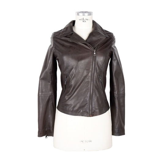Brown Leather Women Jacket