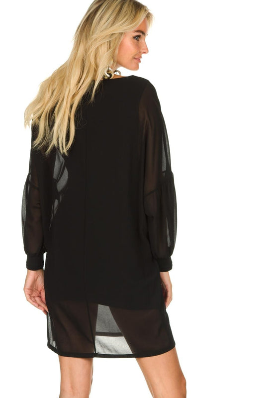 Black Polyester Women Dress