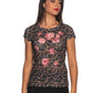 Black Polyester Women T-Shirt
