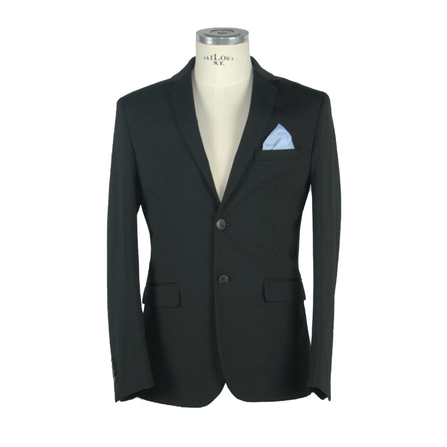 Black Cotton Men Blazer