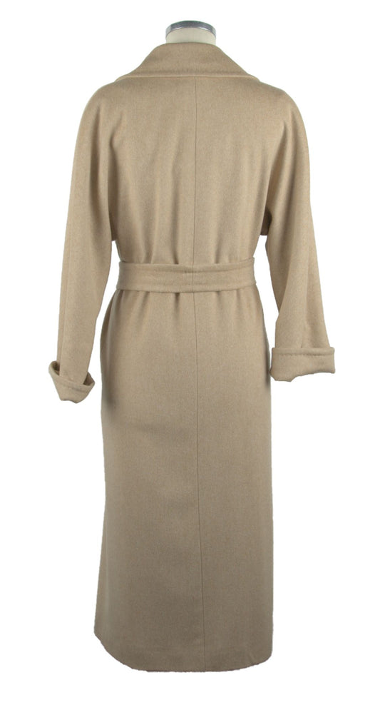 Brown Virgin Wool Women Coat