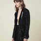 Black Polyester Women Blazer