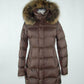 Brown Polyester Women's Coat