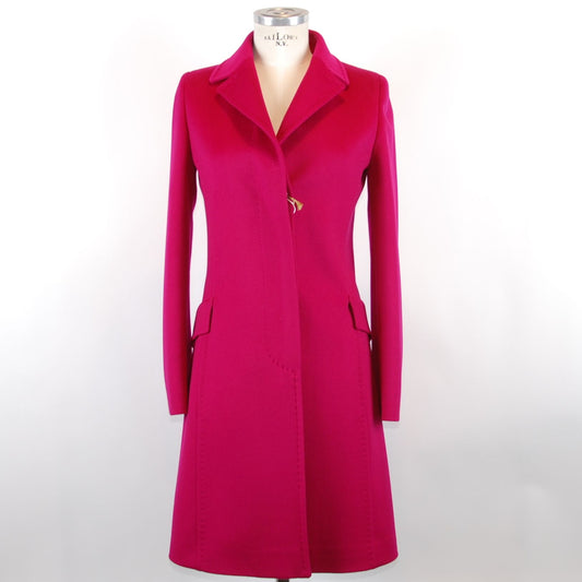 Elegant Fuchsia Virgin Wool Coat