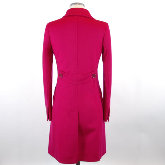 Elegant Fuchsia Virgin Wool Coat