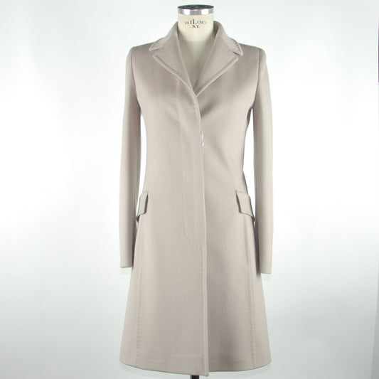 Beige Wool Women Coat