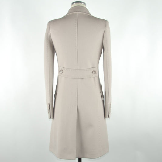 Beige Wool Women Coat