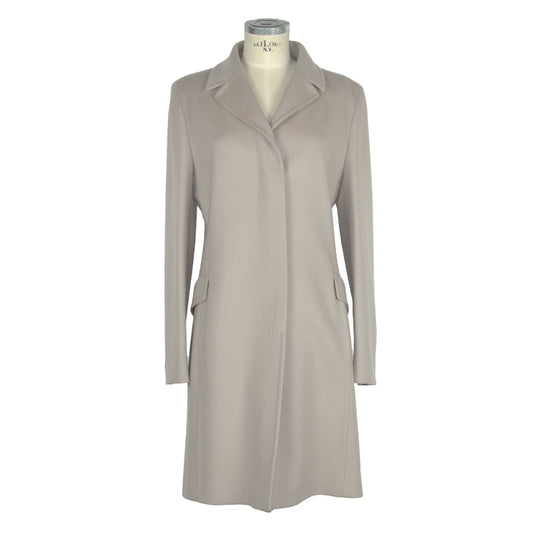 Beige Wool Women Coat