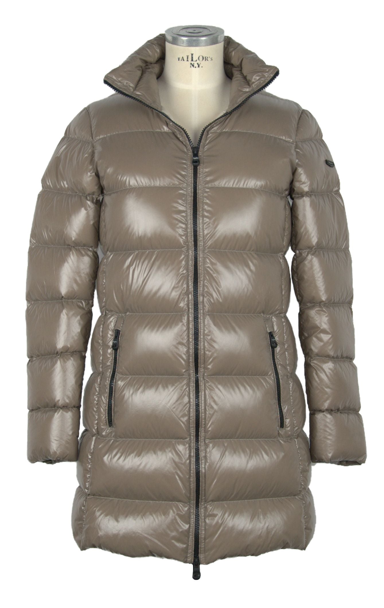 Chic Long Down Jacket in Super-Shiny Nylon