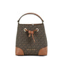 Mercer Small Brown Signature Leather Bucket Crossbody Handbag Purse