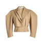 Beige Cotton Women Blazer