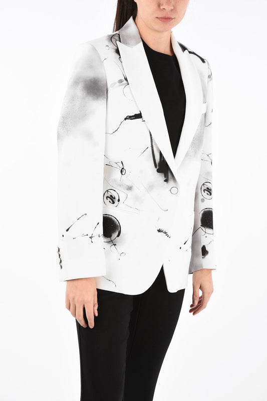 White Polyester Women Blazer