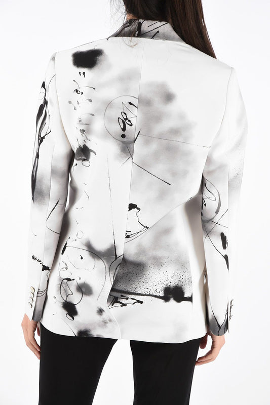 White Polyester Women Blazer
