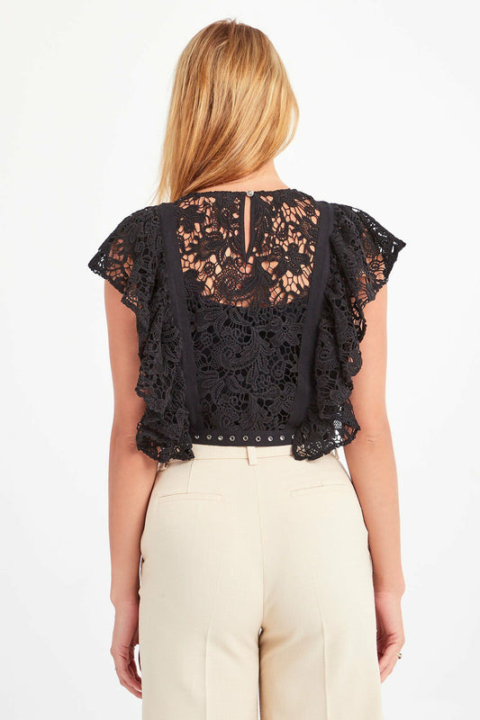 Black Cotton Women Top