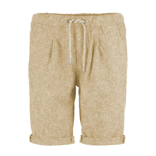 Beige Linen Men Short