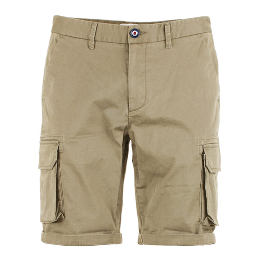 Beige Cotton Men Bermuda Shorts