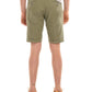 Chic Green Cotton-Linen Bermuda Shorts