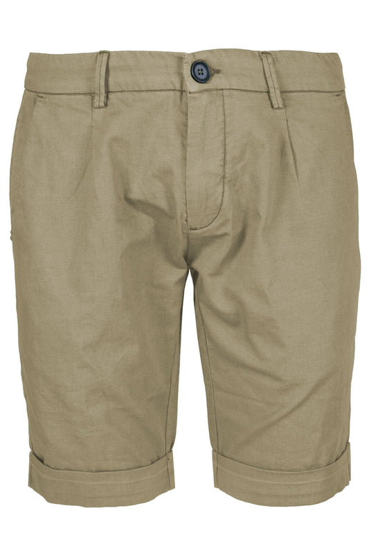 Beige Cotton Men Short