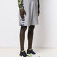 Chic Gray Bermuda Shorts with Unique Rubber Prints