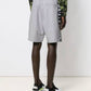 Chic Gray Bermuda Shorts with Unique Rubber Prints