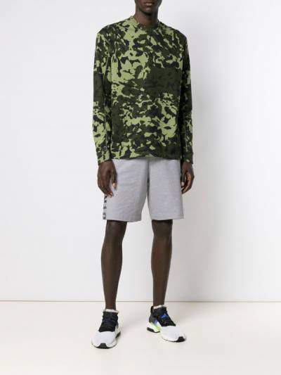 Chic Gray Bermuda Shorts with Unique Rubber Prints