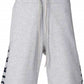 Chic Gray Bermuda Shorts with Unique Rubber Prints