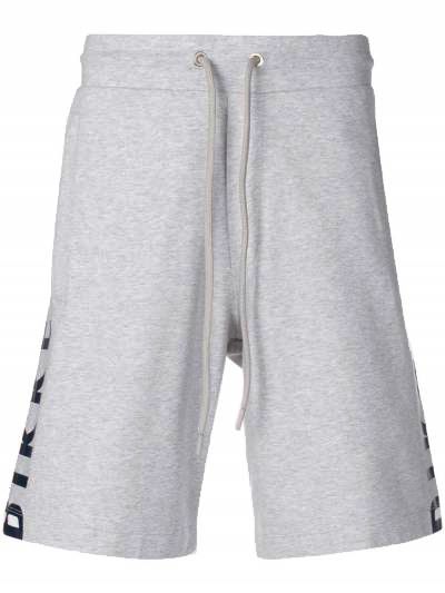 Chic Gray Bermuda Shorts with Unique Rubber Prints