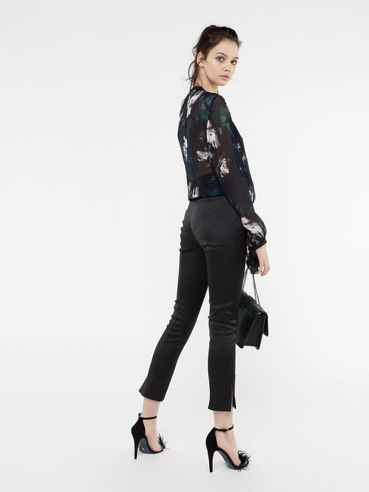 Elegant Blue Silk Satin Top