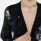 Elegant Blue Silk Satin Top