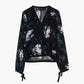 Elegant Blue Silk Satin Top