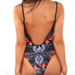 Elegant Rhinestone Logo One-Piece Swimsuit