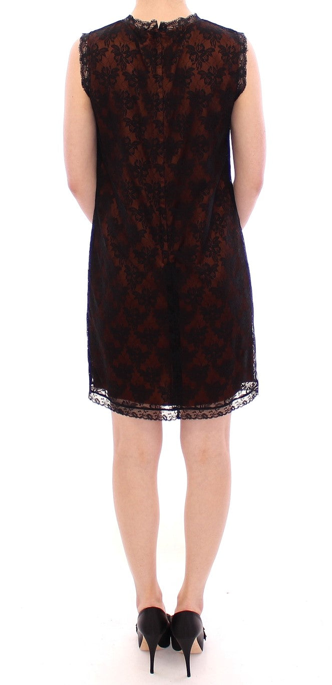Elegant Floral Lace Shift Mini Dress