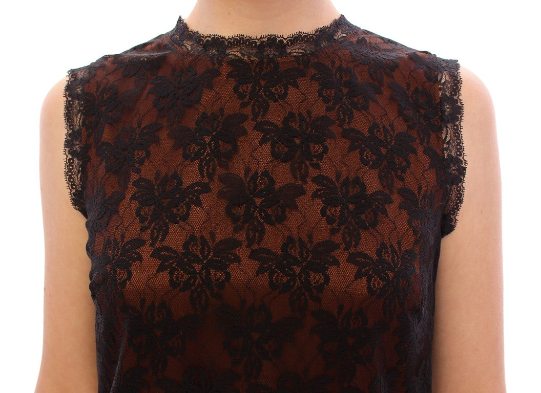 Elegant Floral Lace Shift Mini Dress