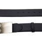 Blue Leather Men Belt
