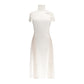 Beige Polyester Women Dress