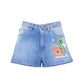 Blue Cotton Women Short