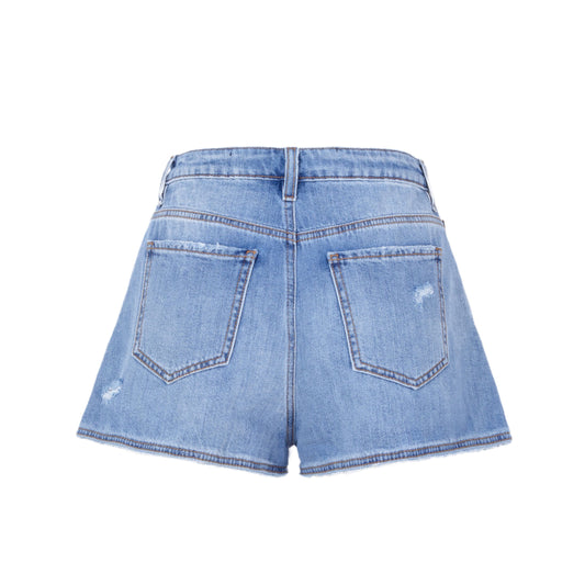 Blue Cotton Women Short