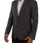 Elegant Slim Fit Gray Wool Blazer