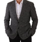 Elegant Slim Fit Gray Wool Blazer