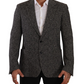 Elegant Slim Fit Gray Wool Blazer